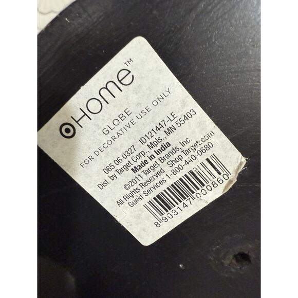 15” WORLD MAP GLOBE Tabletop HOME /OFFICE Decor w/Metal STAND Black Tone Print - Picture 4 of 4